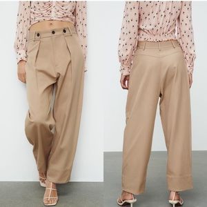 Zara folded waist dad fit pants